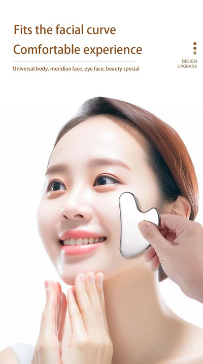 Facial Massage Scraper Stainless Steel Beauty Scraper Face Lift Law Full-Body Dolphin Heart Scraper Holster