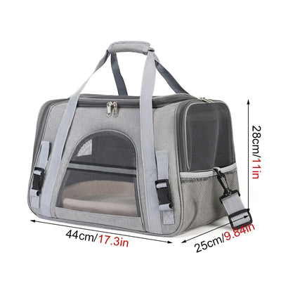 Soft-Sided Pet Travel Carrier , Mesh Breathable Carrier Bags for Cats Dogs Comfort Foldable Handbag Pet Transport Bag