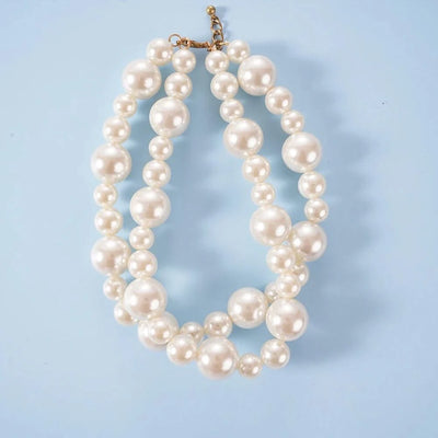 Elegant Double Choker Pearl Necklaces For Women (Bride To Be, Wedding , Banquet Jewellery)