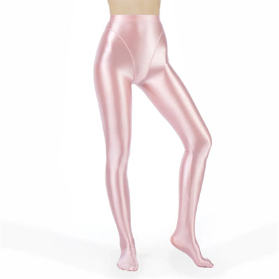 Womens Metallic Shiny Tights Pants High Waist Stretchy Stockings Pantyhose Ballet Yoga Pilates Fitness Sports Workout Leggings