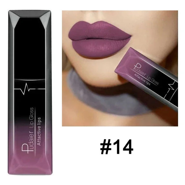 Waterproof Nude Matte Velvet Glossy Lip Gloss Lipstick Lip Balm Sexy Red Lip Tint 21 Colors Women Fashion Makeup Lipstick Tube
