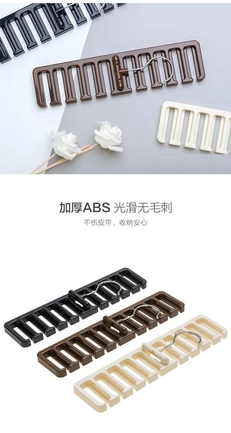 Tie Belt Hanger Wardrobe Closet Belts Scarf Hanging Organizer Rotating 10 Card Slots Storage Holder Rack Hook Bedroom Home Items