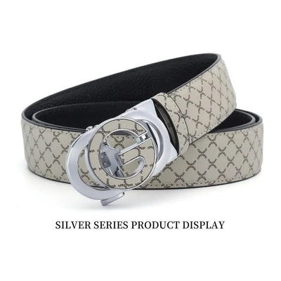 Men's Genuine Leather Belt With Automatic "G" Buckle - Fashionable Business Casual Style