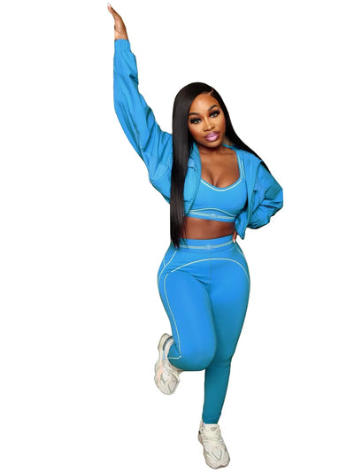 Women Activewear Summer Fitness Gym Yoga Sets Two Piece Set Bra Crop Top And High Waist Leggings Sportswear Training Workout Set