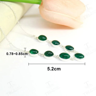 Designer Handmade Necklace for Women S925 Silver Natural Emerald Gemstones (Wedding Anniversary Gift)