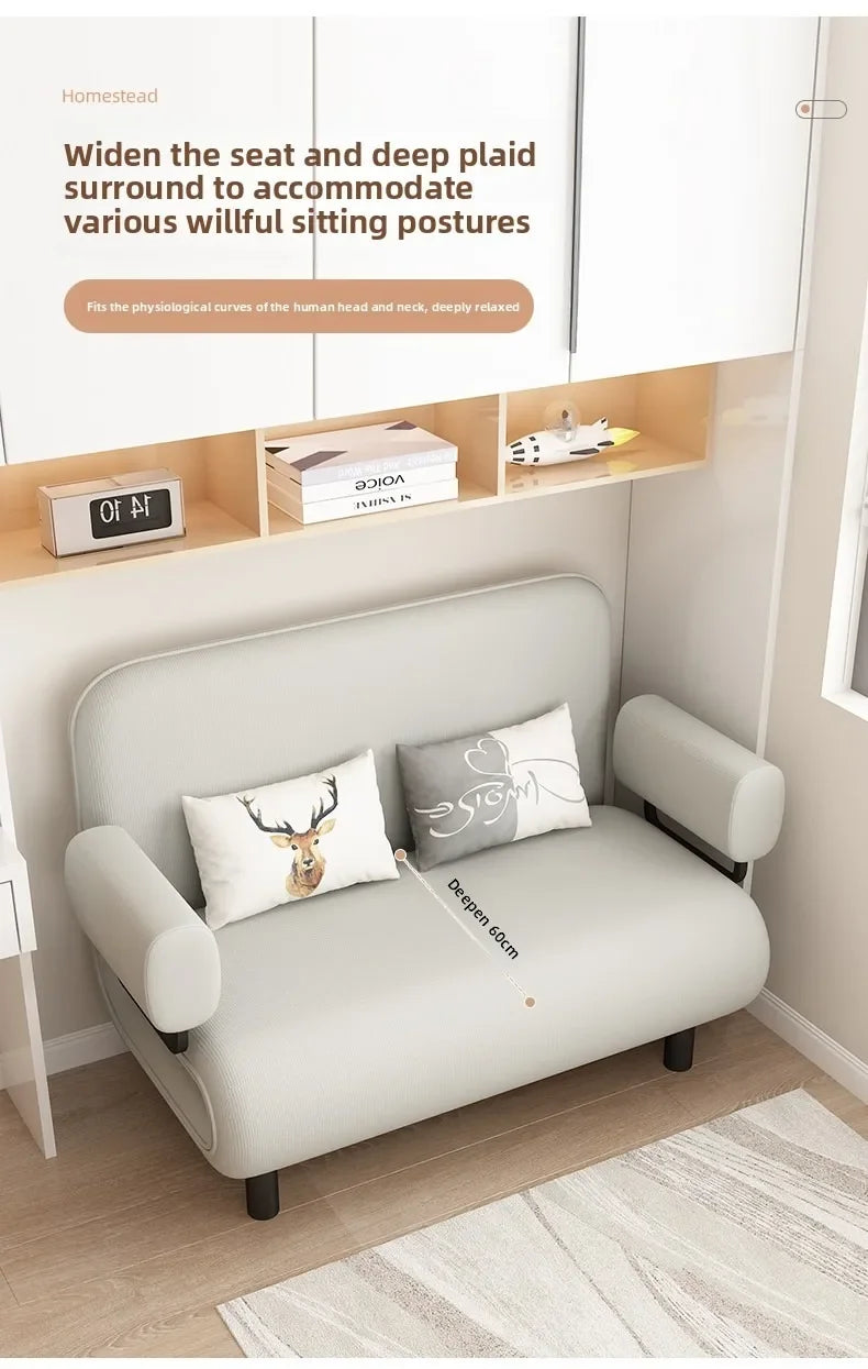 Sofa bed folding dual-purpose small apartment living room Internet celebrity telescopic bed single balcony