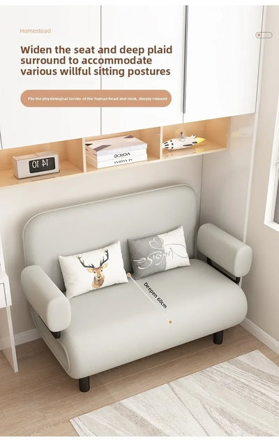Sofa bed folding dual-purpose small apartment living room Internet celebrity telescopic bed single balcony