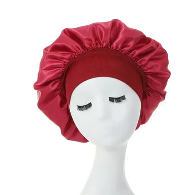Women's Silk Bonnet for Sleeping Double-layer Adjustable Hood Capbath Cap Chemotherapy Cap Styling Cap Hair Wrapping Tool
