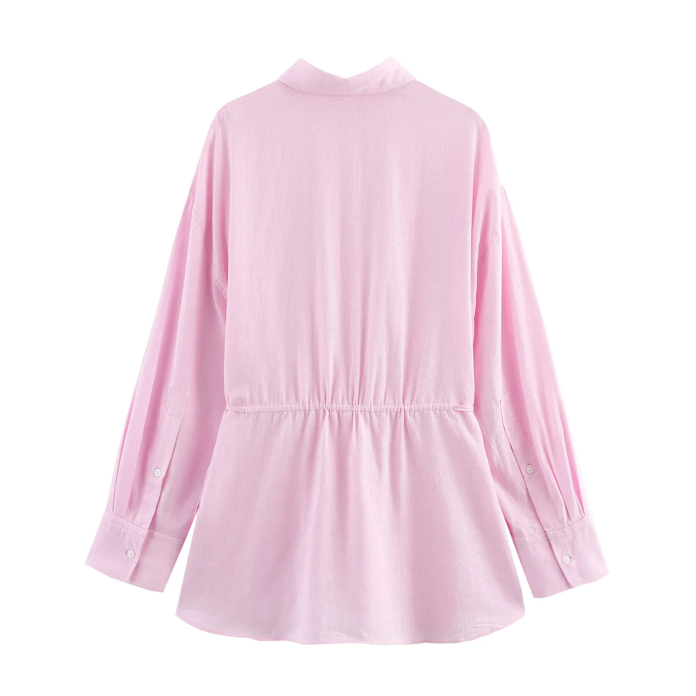 White Shirt For Women Fashion Cotton And Linen Loose Lace Up Blouse Spring Summer 2025 New Long Sleeve Simple Casual Shirts Lady