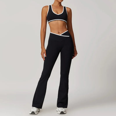 Women Clothes Yoga Set 2 Pieces Workout Outfits Fitness Sportswear Gym Tracksuit High Waist Leggings Sports Bra Athletic Wear