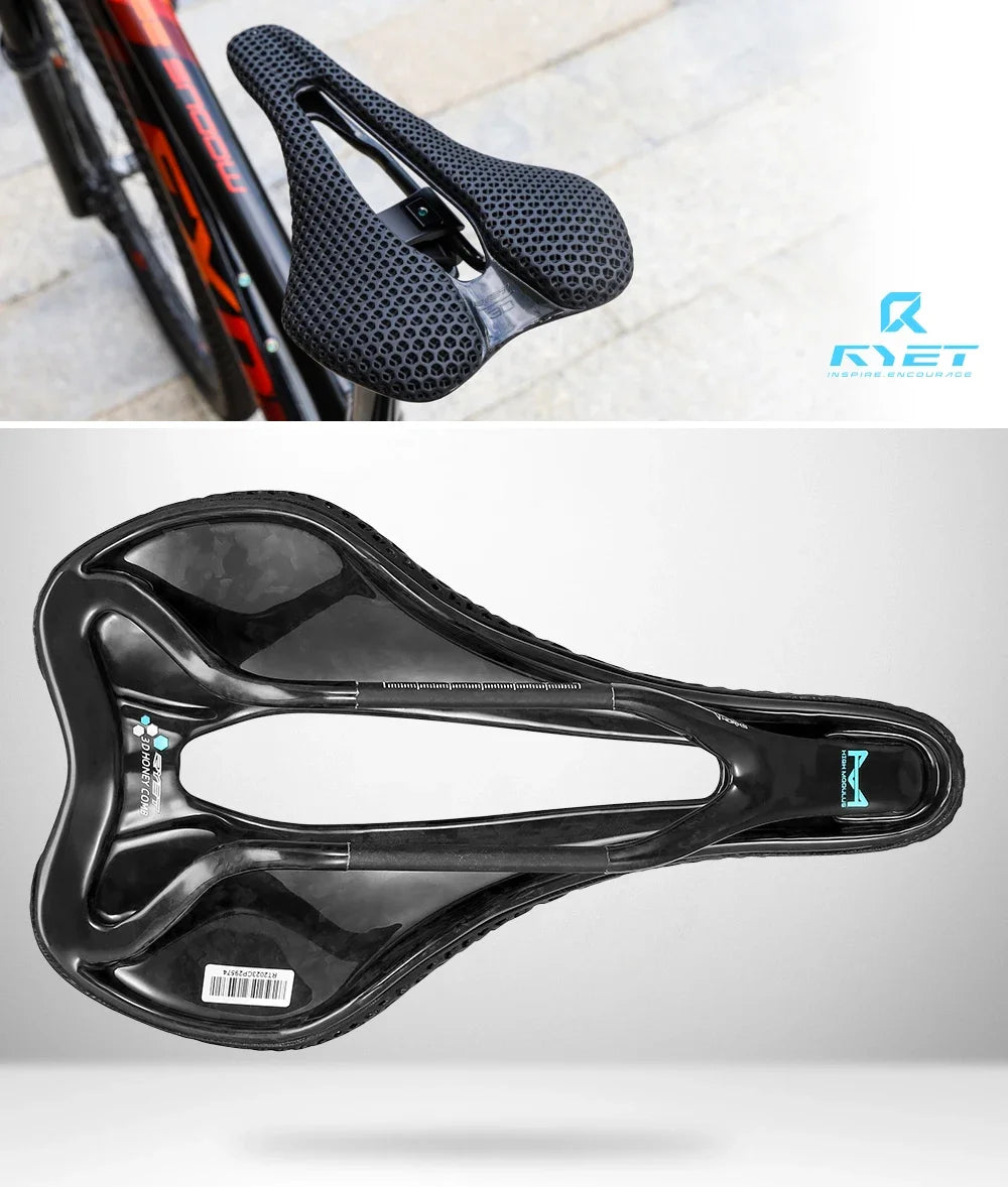 Racing Saddles Bicycle Seat RYET Ultralight 3D Printed Bike Saddle Carbon Saddle Mountain Road MTB Cushion Cycling Seating Parts