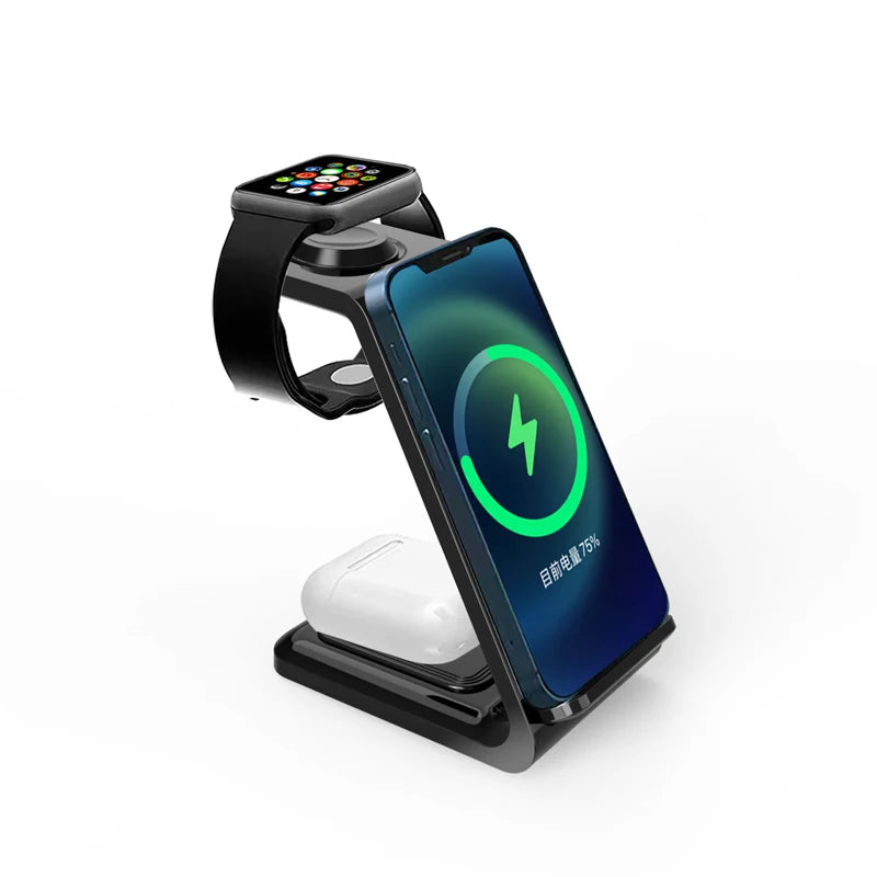 30W Wireless Charger Stand 3 in 1 Fast Charging Station for iPhone 16 15 14 13 12 iWatch 10/9/8/7/6/5/4/3 Airpods 4/3/2/Pro