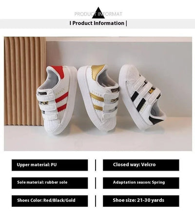 Children's Sports Shoes Spring and Fall Four Seasons Models Boys and Girls Casual Board Shoes Shell Head Small White Shoes