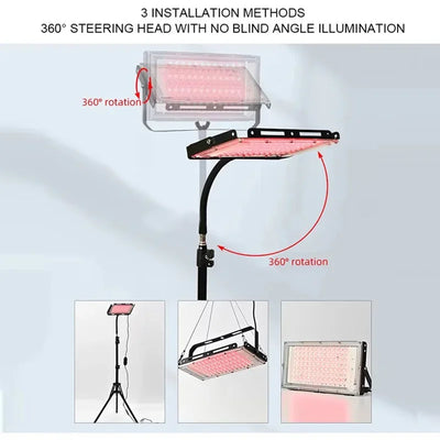 50W Red Light Therapy Lamp Infrared Light Therapy with Stand 660nm & 850nm NIR Light Device for Body Pain Relief Skin Care