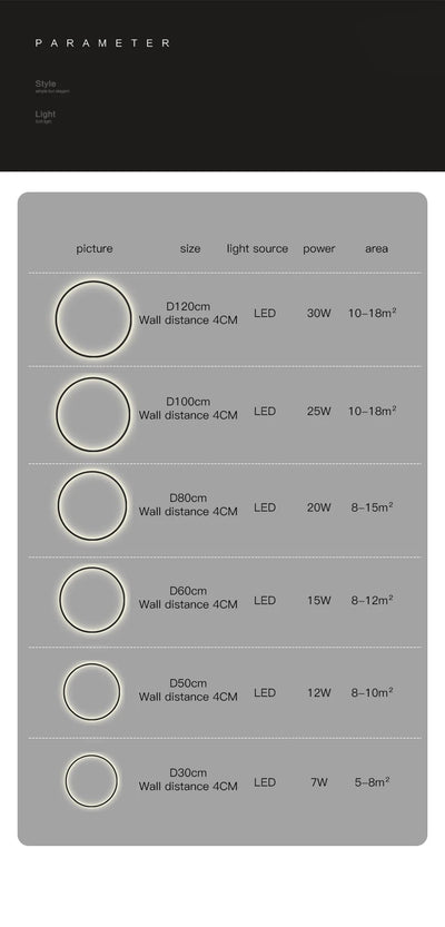Modern Decor LED Wall Lamp  For Bedroom Living Room Home Nordic Design Round Ring Indoor USB Wall Sconce Lighting Fixture