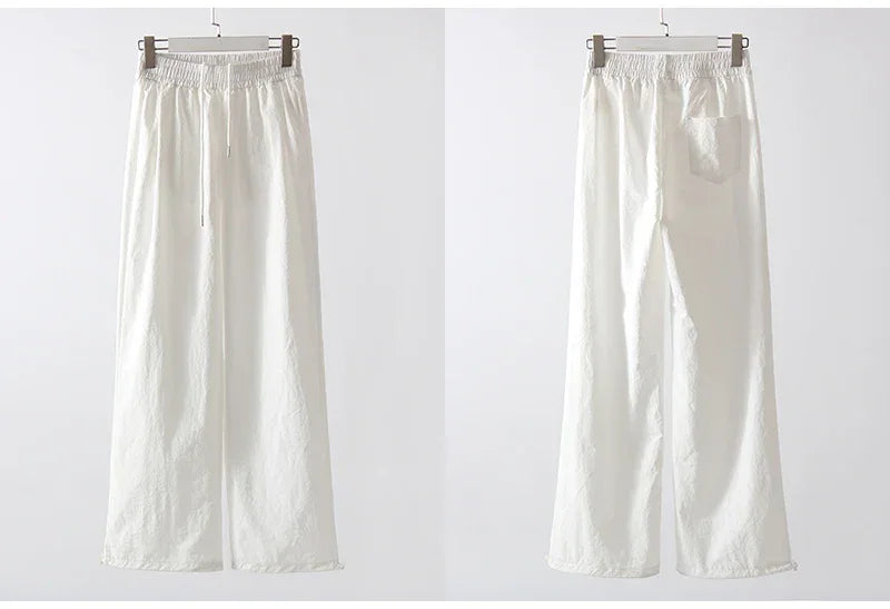 White Sweatpants For Women High Waist Loose Joggers Straight Trousers Female Black Spring Summer Casual Woman Long Pant Wide Leg
