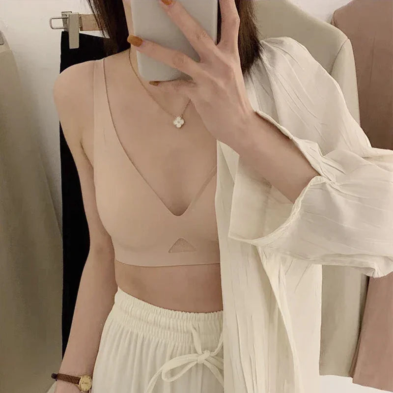 Wire Free Push Up Bralette Sexy Seamless Sleepwear