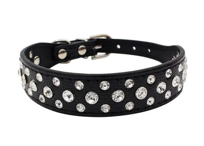 Pet collars for small dogs, pet collars, rhinestone PU collars for cats and dogs, adjustable to prevent pets from being lost