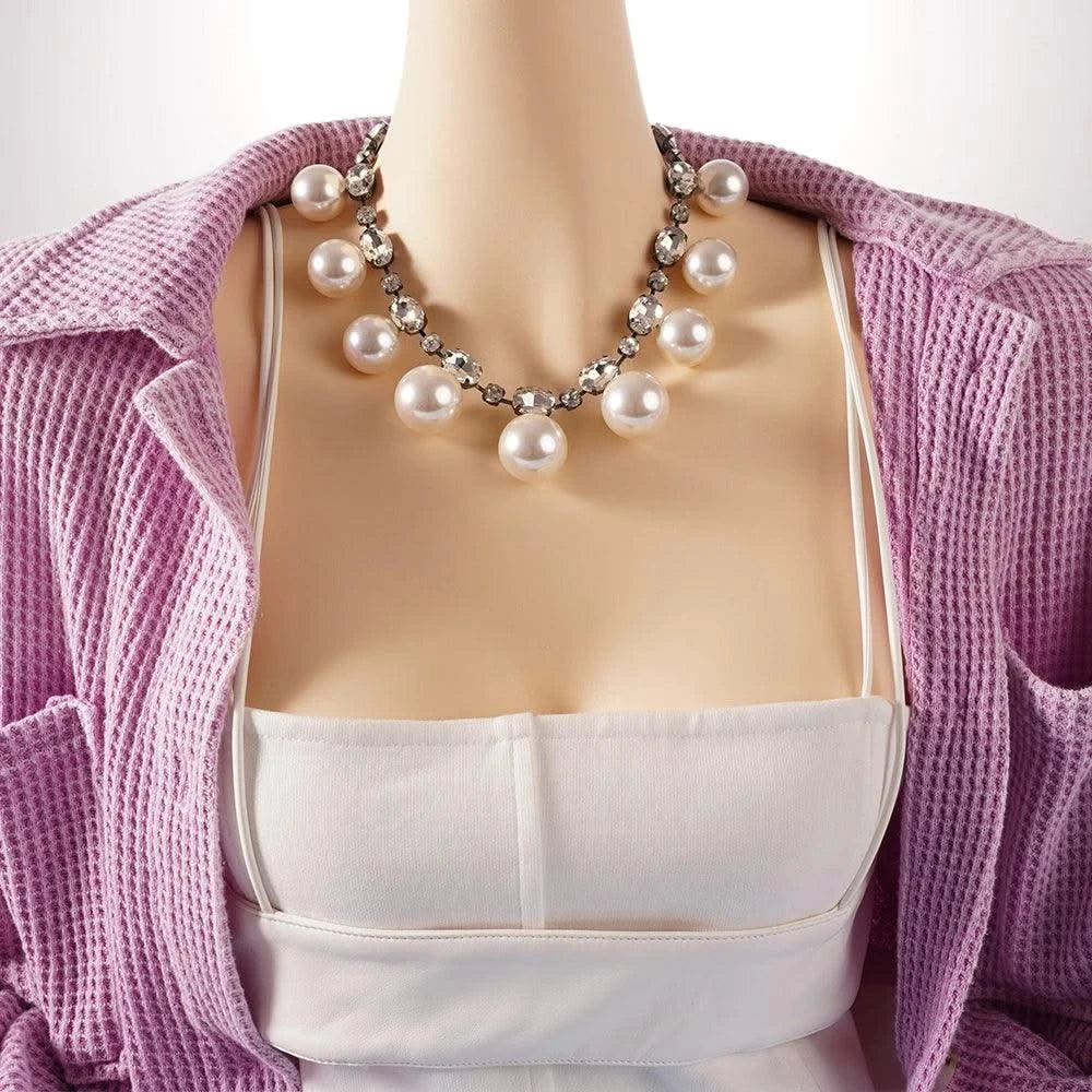 Elegant Double Choker Pearl Necklaces For Women (Bride To Be, Wedding , Banquet Jewellery)