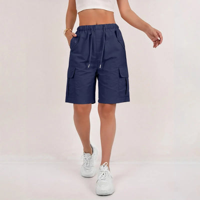Women Summer Cargo Shorts Solid Casual Pockets Beach Short Pants Harajuku Chic Short Pants All Match Streetwear Bottoms 2025