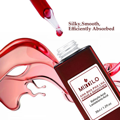 Salicylic Acid serum, gently exfoliates dead skin cells,  AHA, BHA, PHA and LHA, contains glycolic acid, aloe vera leaf