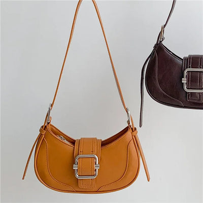 Fashion Handbags For Women Half-moon Leather Hasp lady Shoulder Crossbody Bag Luxury Designer Ladies Underarm Bags Hobo coffee