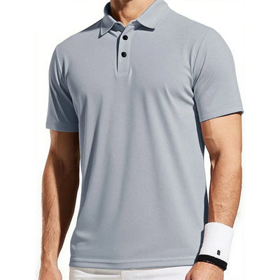 Men's Short Sleeve Polo Shirts Summer Trendy Breathable T-shirt Solid Color Casual Loose Basic Top Men Polos Shirts Streetwear