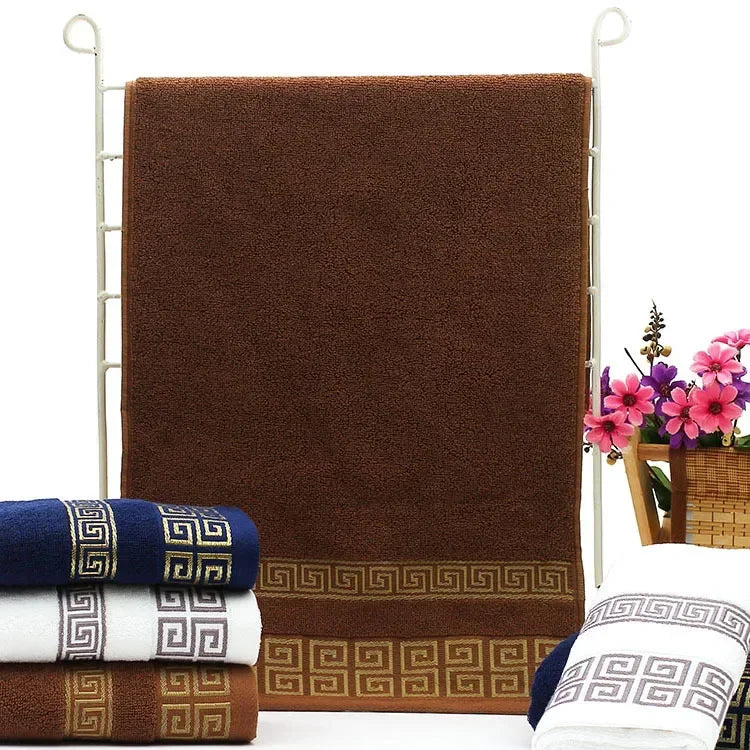 Adult Bathroom Towels, 35x75cm, 100% Cotton, High Quality, Luxury Soft, Embroidered, Beach, Strongly Water Absorbent