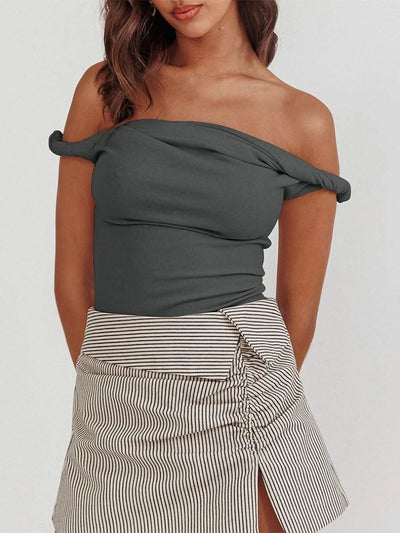 Women Twisted Off Shoulder Tank Tops