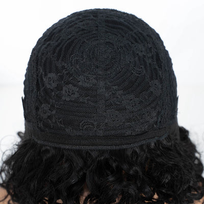 Short Curly Human Hair Wigs for Black Women 8 inch Short Curly Wigs for Black Women No Lace Front Human Hair Wigs (WIG P4/27)