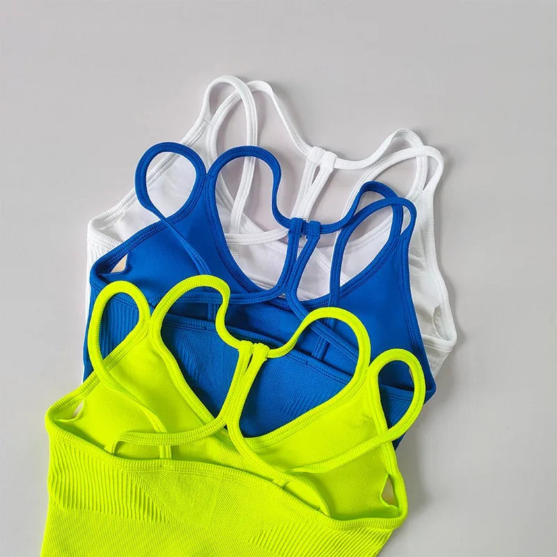 Women Breathable Sports Bra  Anti-sweat Fitness Top  Seamless Yoga Bra Gym Crop Top Brassiere Push Up Sport Bra Gym Workout Top