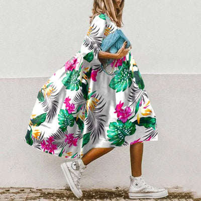 Dresses For Women 2023 Autumn New Loose Color Printed Vestidos Fashion Casua Party Vacation Ladies Bohemian Beach Dress MsChuh