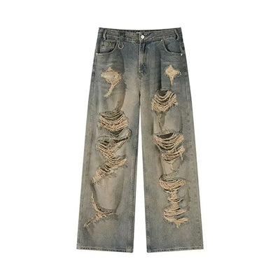 Holes Ripped Jeans Pants for Man Breathable High Street Men's Denim Pants New Trendy Hole Male Summer Brand Designer Pant 2025