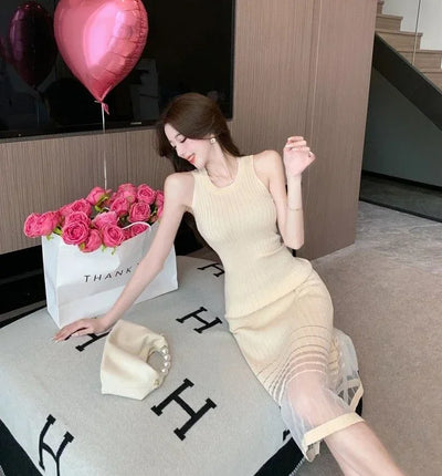 Dresses for Women Black SMidi Woman Dress Party Evening Night Club Prom Casual Youth G Fashion Summer 2024 Retro Sensual Sexy X