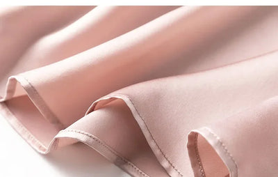 Women Midi Dress 100% Mulberry Silk 20 Momme Crew neck belted waist Solid Color Light Pink A Line Long Dress MM883