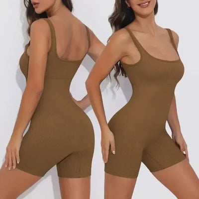 Women's Sleeveless Jumpsuit  Abdomen and Hips Women's Solid Color Sexy Tight-fitting Sports Yoga Jumpsuit  Fitness Clothes