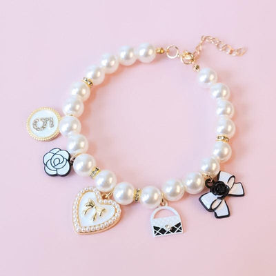 Pet Pearl Collar Little Cat Dog Love Pearl Necklace Cute Dog Jewelry Pet Accessories Puppy Necklace Bow Ties Dogs Pet Products