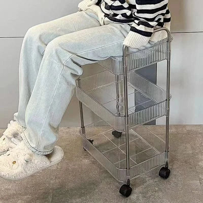 Acrylic Trolley Multilayer Transparent Storage Rack Living Room Snack Storages Shelf Bathroom Mobile Shelf with Wheel Home Items
