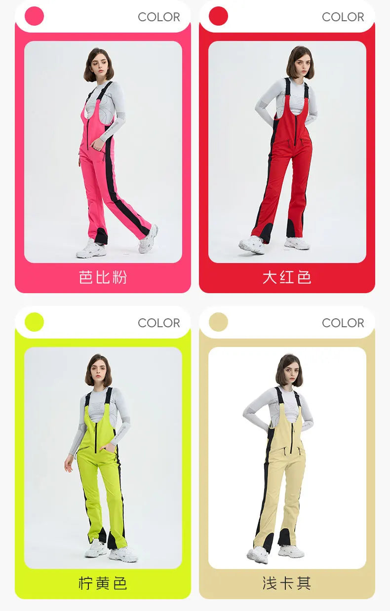 HIGH EXPERIENCE Ski Pants for Women Waterproof Camping Hiking Outdoor Thick Warm Skiing Snowboarding Winter Ski overalls