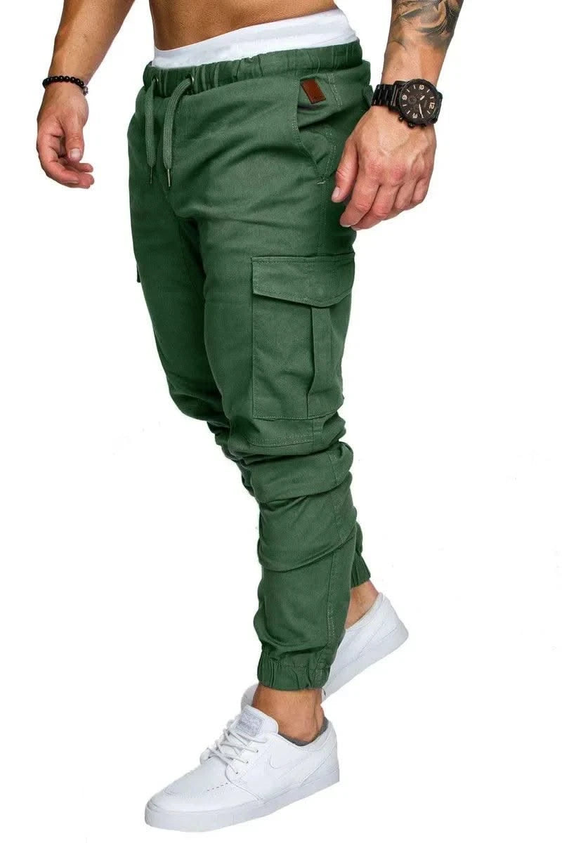 New Workwear Multi-pocket Trousers for Men, Woven Fabric Casual Pants, Leggings for Men Cargo Pants Joggers Mens Pants