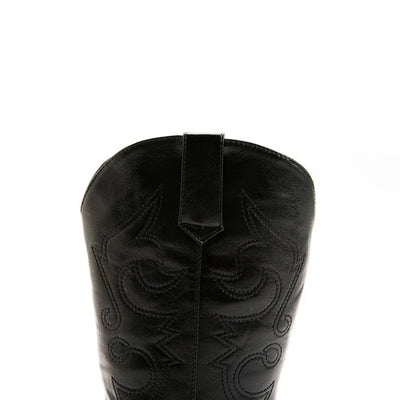 New Women Boots Winter High Top Western Outdoors Cowboy Boots Fashion Ankle Boots Embroidered Printed Casual High Top Shoes 906