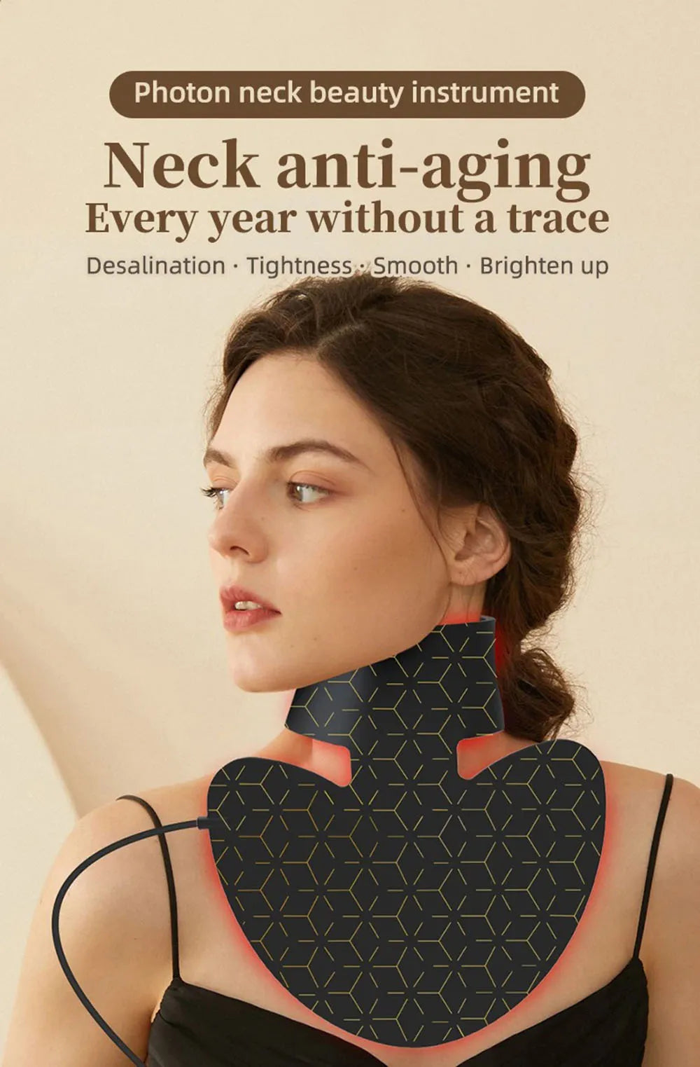 2025 Neck LED Lift Mask Photon Anti-Wrinkle Skin Tightening Neck Beauty Device Skin Brighten Rejuvenation Neck Wrinkle Remover