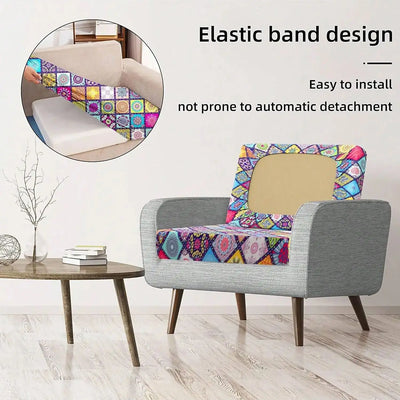 Outdoor Tropical Print Sofa Cushion Covers - Non-Slip Furniture Protectors, Replacement for Individual Seat Cushions