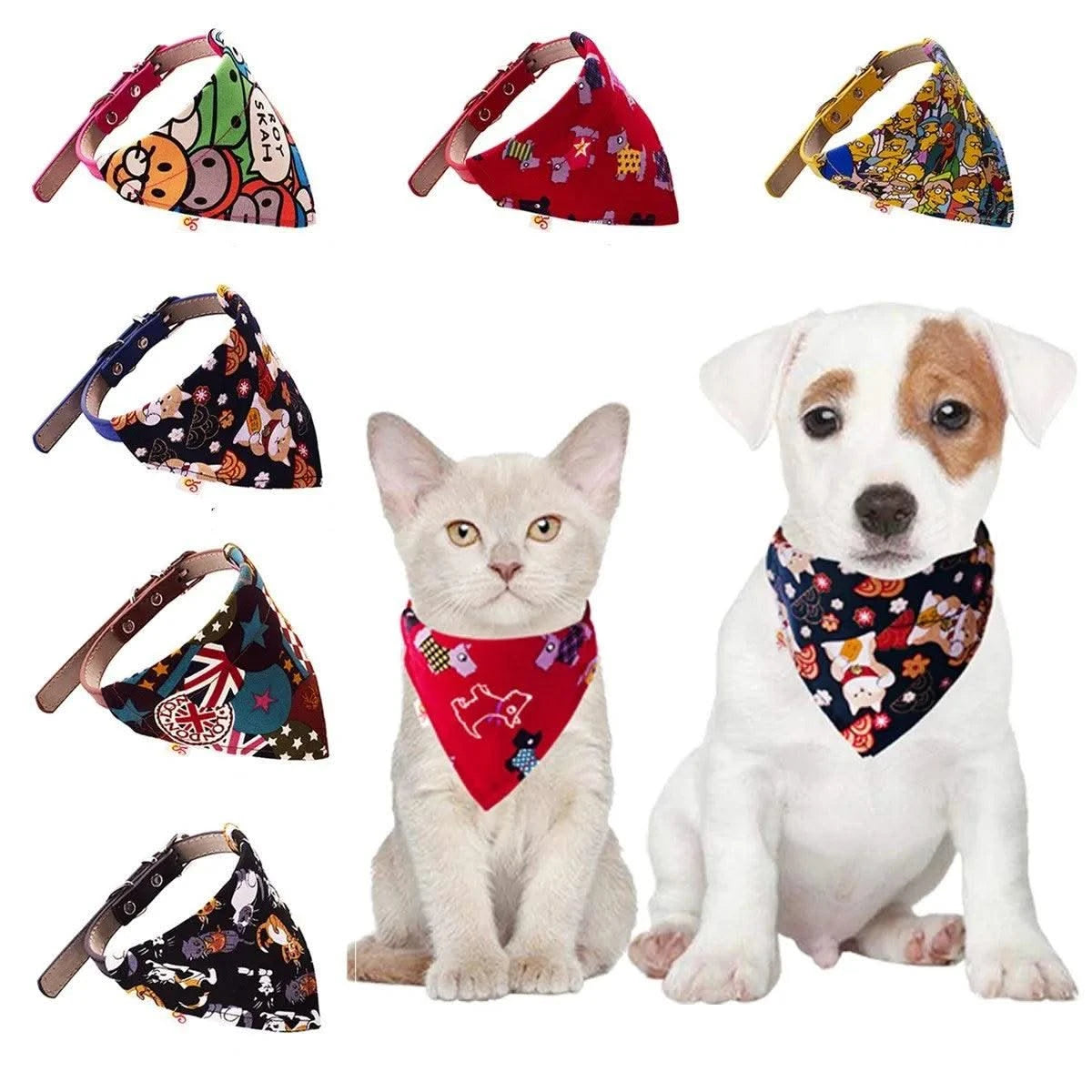 Pet  Collar Leather Scarf Adjustable