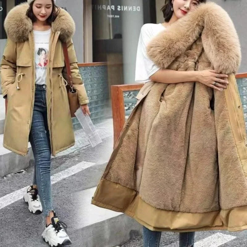 Women's Winter Hodded Fleece Padded Jacket Windbreaker Office Lady In Coats & Jackets Outerwear