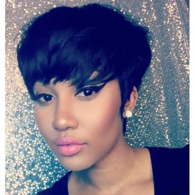 Cheap Human Hair Wigs Short Bob Pixie Cut Wig Human Hair For Women perruque cheveux humain Brazilian Colored Wig Machine Made