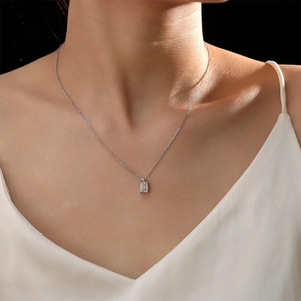 1CT 2CT Solitaire Pear Cut Moissanite Diamond Pendant Necklace for Women 100% 925 Sterling Silver Droplet Necklaces Jewelry GRA