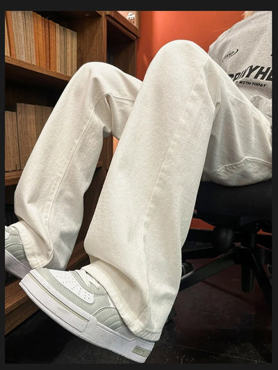 Autumn New Men's Jeans Baggy Straight Wide Leg Male Fashion Vintage Denim Pants Men Youth Popular Brand Streetwear Jean Trousers