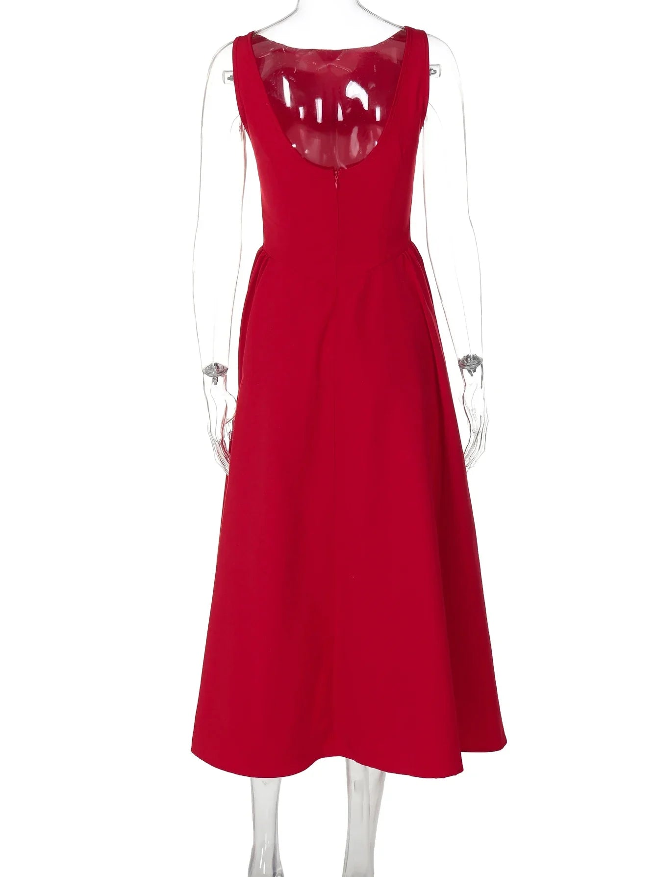 Dulzura Sexy Elegant Midi Dress Backless Solid Ruched Women Luxury Dresses Lady Evening Party Birthday Club Summer Y2K Clothes