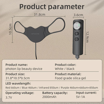 Photon Infrared Red Lights Therapy Lip Masks 4 Modes Lip Beauty Products Reduce Lip Lines Skincare LED Light Brighten Lip Device